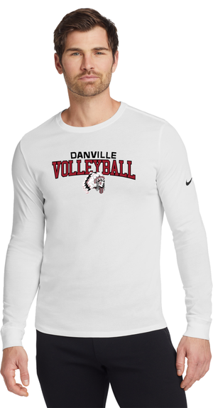 Danville Warriors Volleyball Nike Dri-FIT Cotton/Poly Long Sleeve Tee - YSD