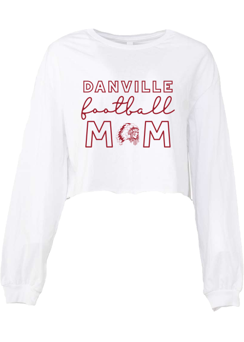 Danville Football Mom Crop Long Sleeve Tee - YSD