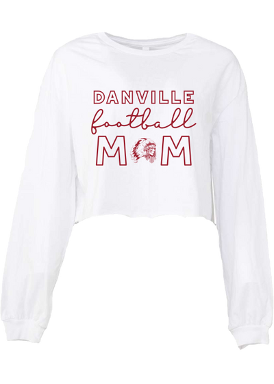 Danville Football Mom Crop Long Sleeve Tee - YSD