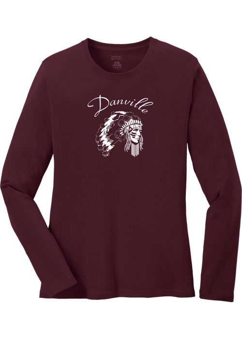 Danville Ladies Long Sleeve Core Cotton Tee 1 - YSD