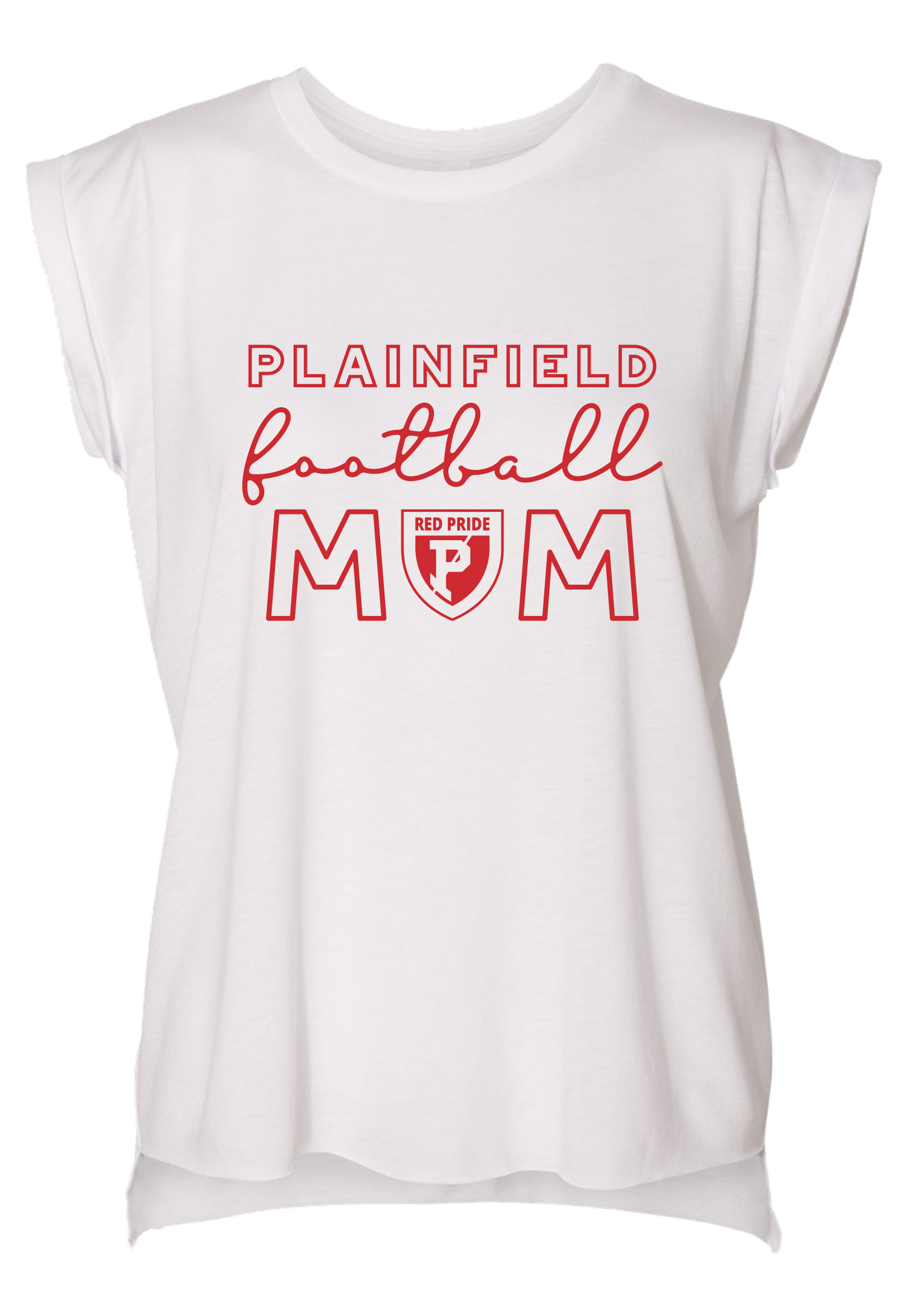 Plainfield Football Mom Muscle Tee - Y&S Designs, LLC