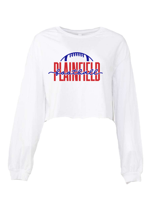 Plainfield Football Crop Long Sleeve Tee 2 - Y&S Designs, LLC