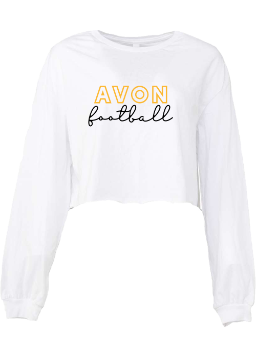 Avon Football Crop Long Sleeve Tee - Y&S Designs, LLC