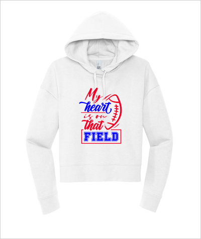 MY HEART FIELD WHITE HOODIE CROP - YSD