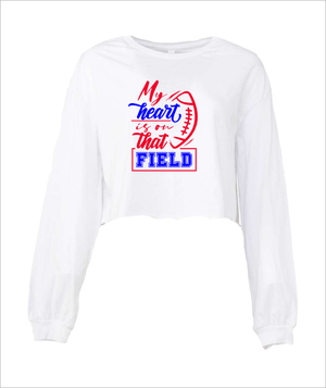 MY HEART FIELD WHITE LONGSLEEVE CROP - YSD