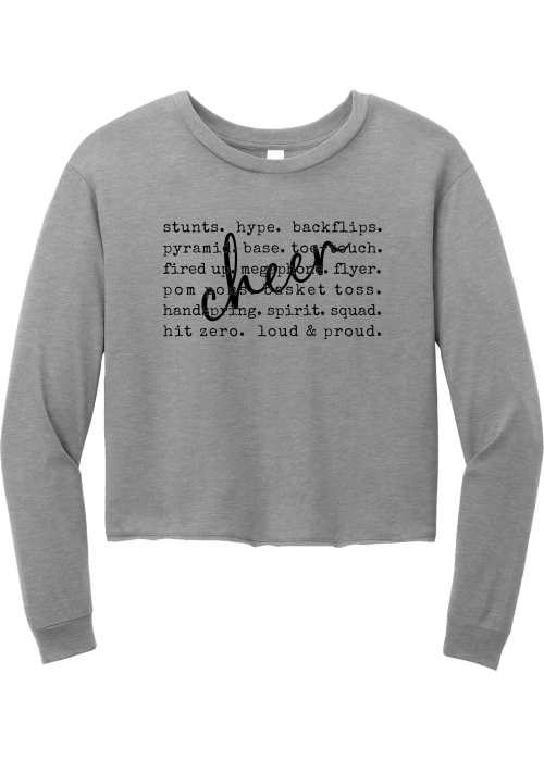 MY Plainfield Basketball- CHEER WORDS CROP LONGSLEEVE - YSD