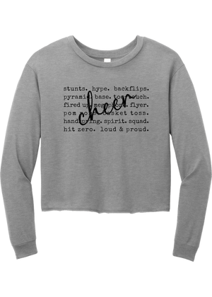 MY Plainfield Basketball- CHEER WORDS CROP LONGSLEEVE - YSD