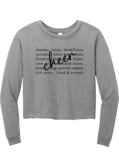 MY Plainfield Basketball- CHEER WORDS CROP LONGSLEEVE - YSD