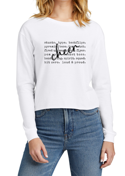 MY Plainfield Basketball- CHEER WORDS CROP LONGSLEEVE - YSD