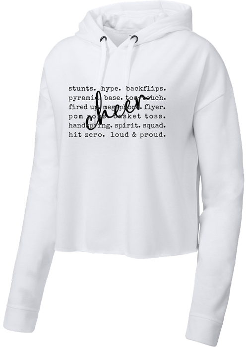 MY Plainfield Basketball- CHEER WORDS CROP TRI-BLEND HOODIE - YSD