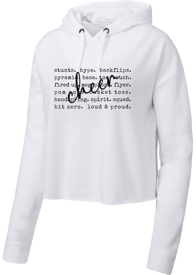 MY Plainfield Basketball- CHEER WORDS CROP TRI-BLEND HOODIE - YSD