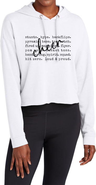 MY Plainfield Basketball- CHEER WORDS CROP TRI-BLEND HOODIE - YSD