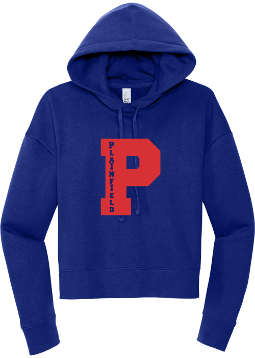 MY Plainfield Basketball- PLAINFIELD P CROP HOODIE BLUE - YSD