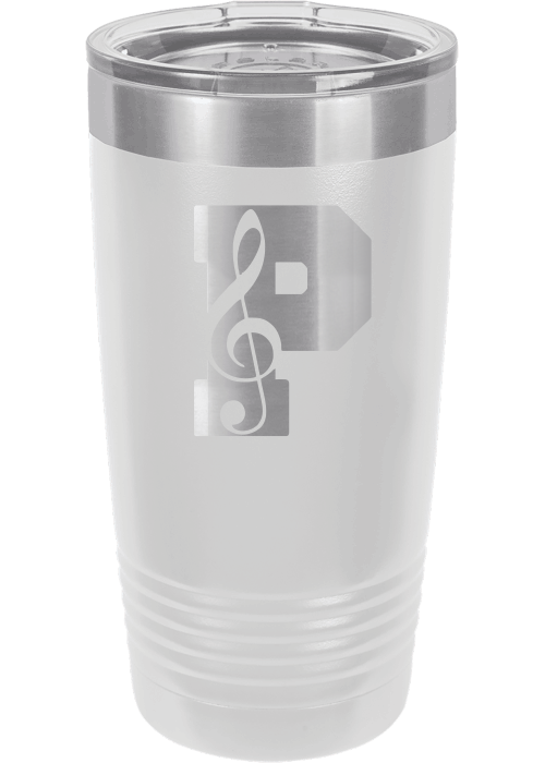 PLAINFIELD SHOW CHOIR 20 oz. White Ringneck Tumbler with Clear Lid - YSD