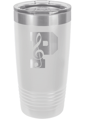 PLAINFIELD SHOW CHOIR 20 oz. White Ringneck Tumbler with Clear Lid - YSD