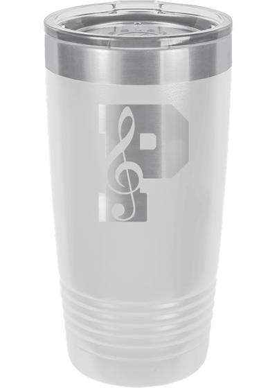 PLAINFIELD SHOW CHOIR 20 oz. White Ringneck Tumbler with Clear Lid - YSD