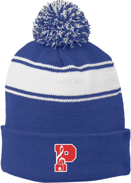 Plainfield Show Choir Stripe Pom Pom Beanie - YSD