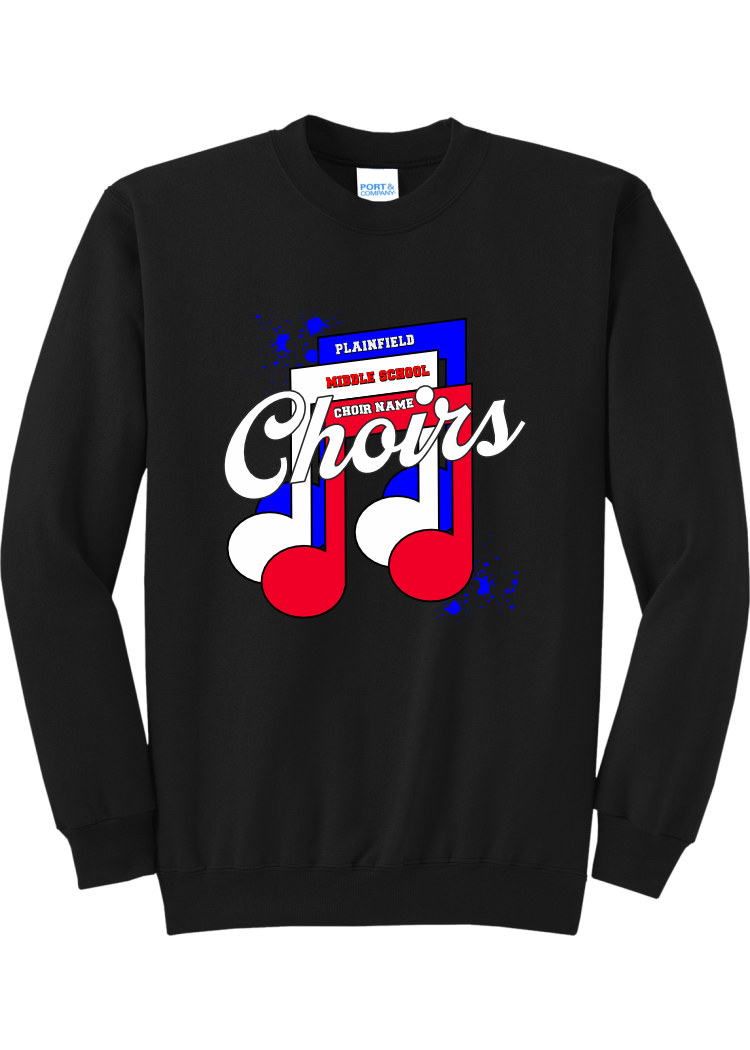 Plainfield Middle School Choirs Notes Crewneck - YSD