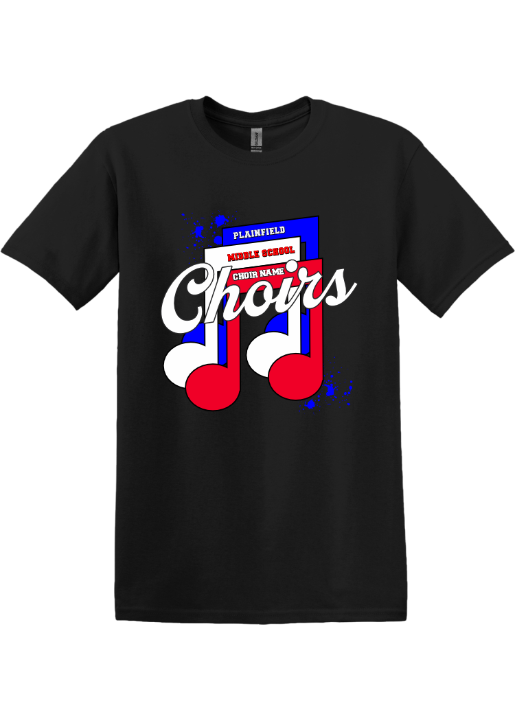 Plainfield Middle School Choirs Notes T-shirt - YSD