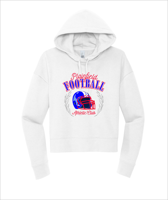 PLAINFIELD ATHLETIC CLUB WHITE HOODIE CROP - YSD