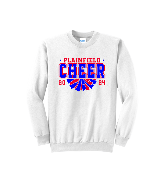 PLAINFIELD CHEER ON WHITE CREW NECK - YSD