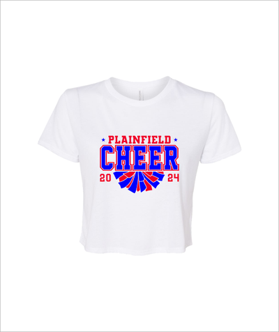 PLAINFIELD CHEER ON WHITE CROP TOP - YSD