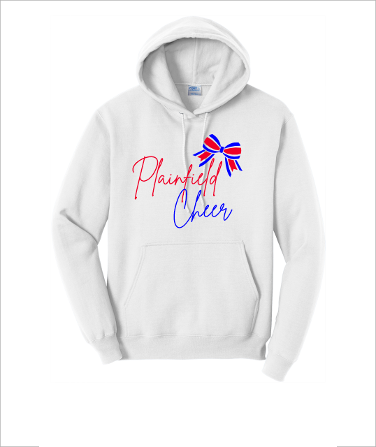 PLAINFIELD CHEER POM WHITE HOODIE - YSD