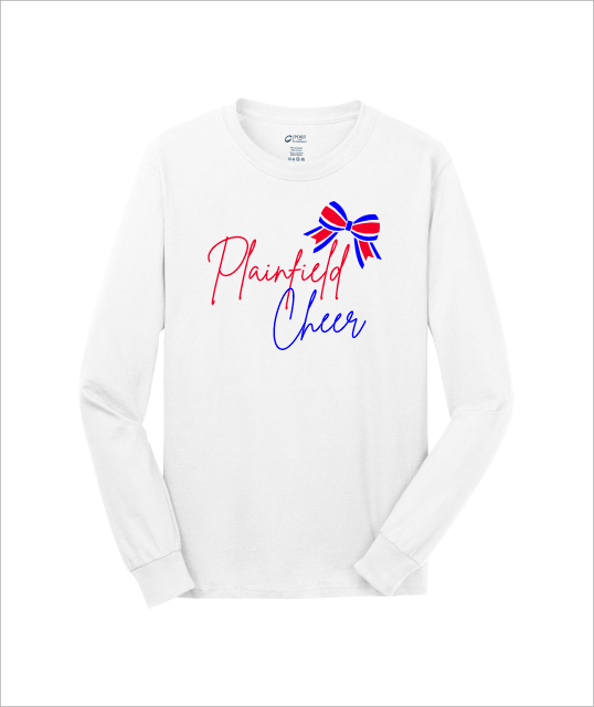 PLAINFIELD CHEER POM WHITE LONGSLEEVE - YSD