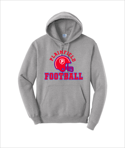 PLAINFIELD FOOTBALL HELMET GRAY HOODIE - YSD