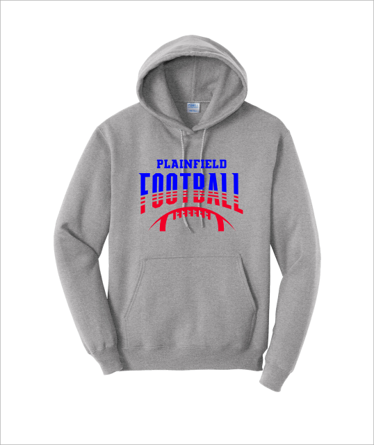 PLAINFIELD FOOTBALL LINES GRAY HOODIE - YSD