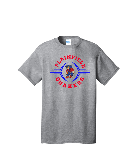 PLAINFIELD QUAKERS MASKOT GRAY TSHIRT - YSD