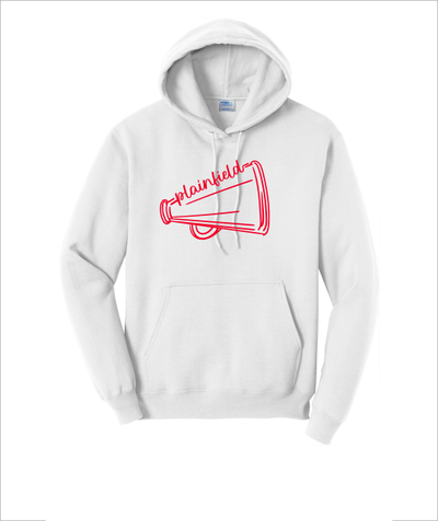 PLAINFIELD RED MEGAPHONE WHITE HOODIE - YSD