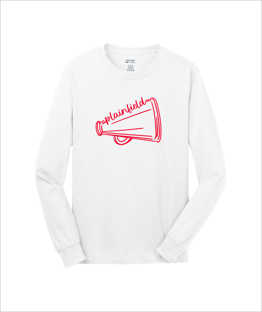 PLAINFIELD RED MEGAPHONE WHITE LONGSLEEVE - YSD