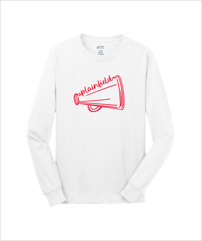 PLAINFIELD RED MEGAPHONE WHITE LONGSLEEVE - YSD