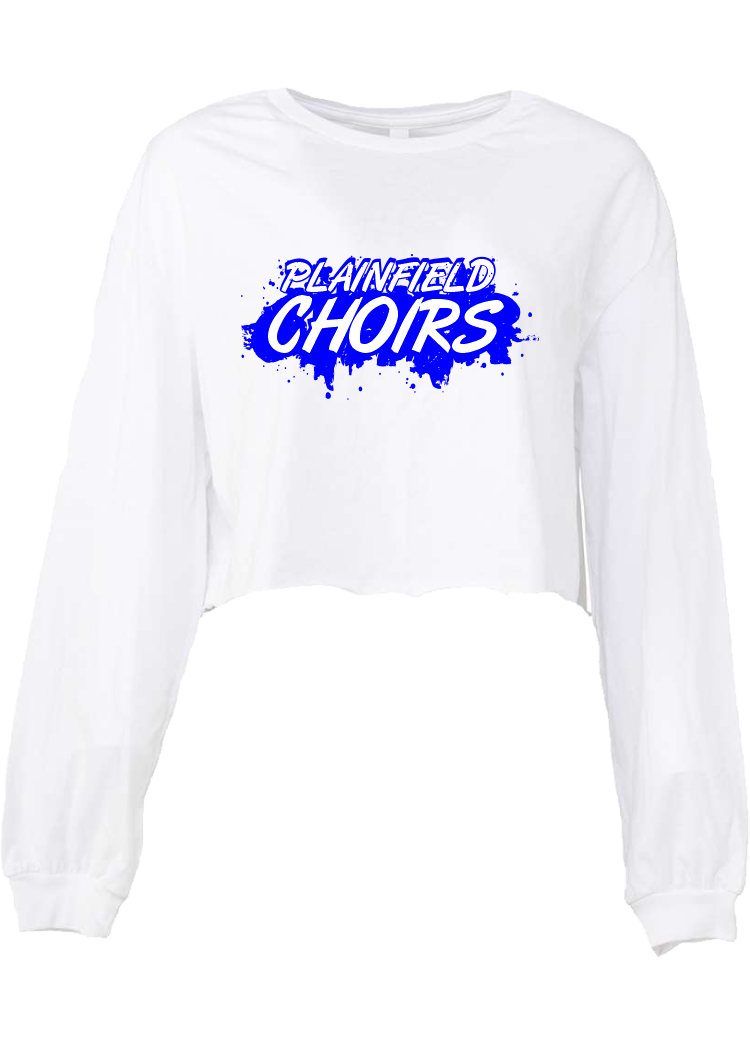 Plainfield Choirs Splatter Crop Longsleeve Tee - YSD