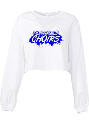 Plainfield Choirs Splatter Crop Longsleeve Tee - YSD