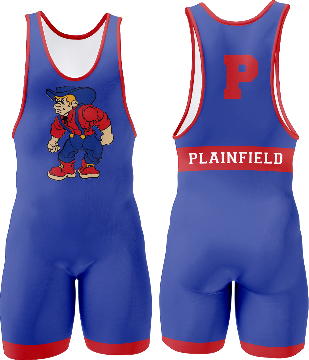 Plainfield Wrestling Full Custom Singlet - BLUE - Y&S Designs, LLC