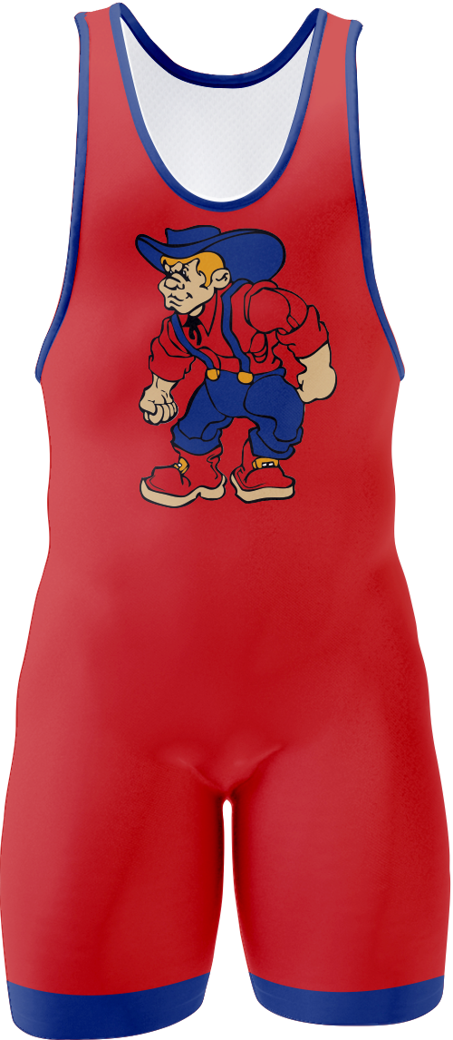 Plainfield Wrestling Full Custom Singlet - RED - Y&S Designs, LLC