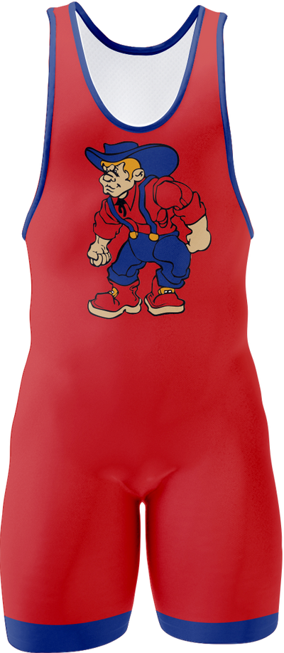 Plainfield Wrestling Full Custom Singlet - RED - Y&S Designs, LLC