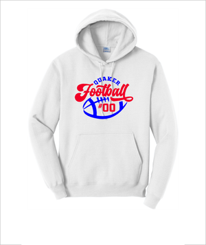 QUAKER FOOTBALL WHITE HOODIE - YSD