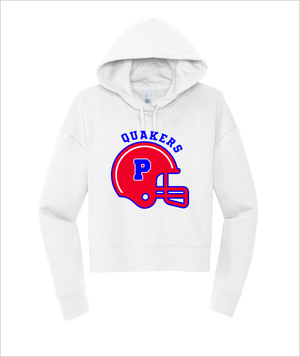 QUAKER HELMET WHITE HOODIE CROP - YSD