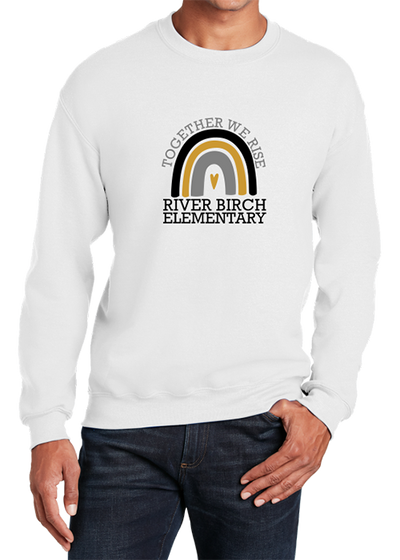 River Birch Elementary Together We RISE Rainbow Crewneck Sweatshirt - Y&S Designs, LLC