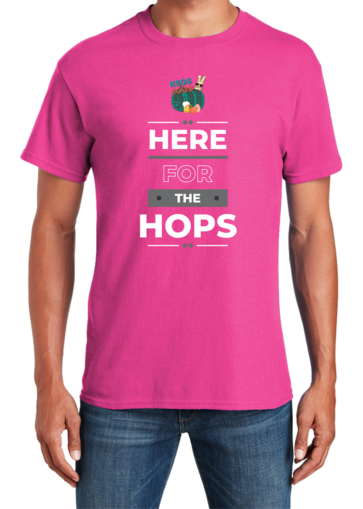 Kegs & Eggs T-Shirt Here for the Hops - YSD