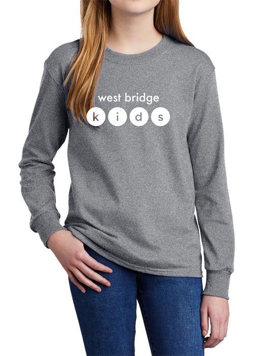 West Bridge Church Youth Long Sleeve Core Cotton Tee White - YSD