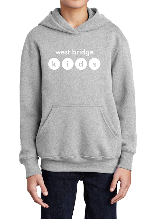 West Bridge Church Youth Core Fleece Pullover Hooded Sweatshirt White - YSD