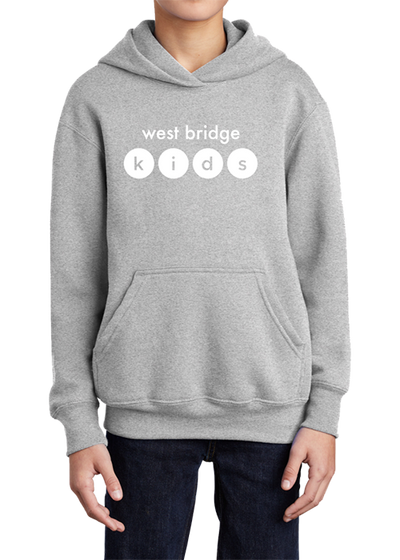 West Bridge Church Youth Core Fleece Pullover Hooded Sweatshirt White - YSD